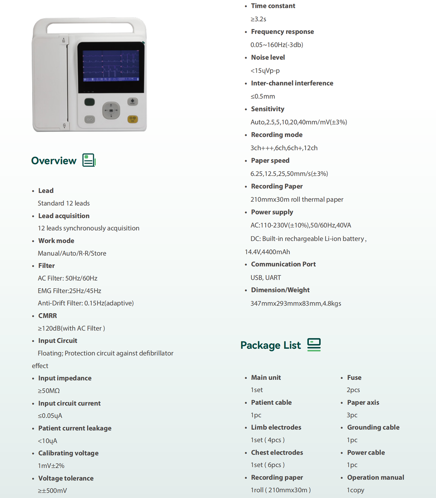 China New PE-E12C Portable ECG Monitor Manufacturer and Supplier | Yonker