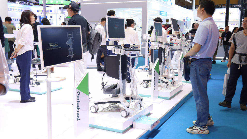 Customers at the exhibition